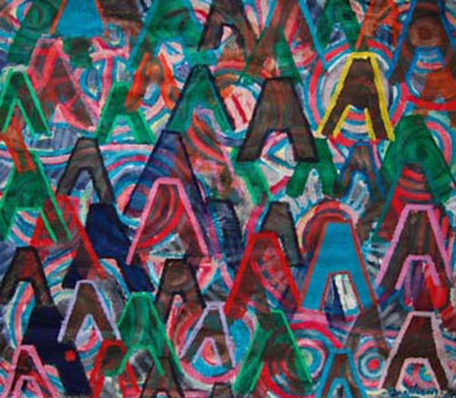 il sogno dell'artista - cm 127x146 circa acrilico su tela non intelaiata 2007